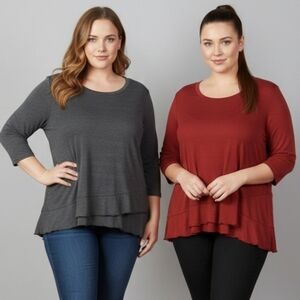 NWOT Two Forgotten Grace Tiered Ruffle Hem Tops (Run Small)